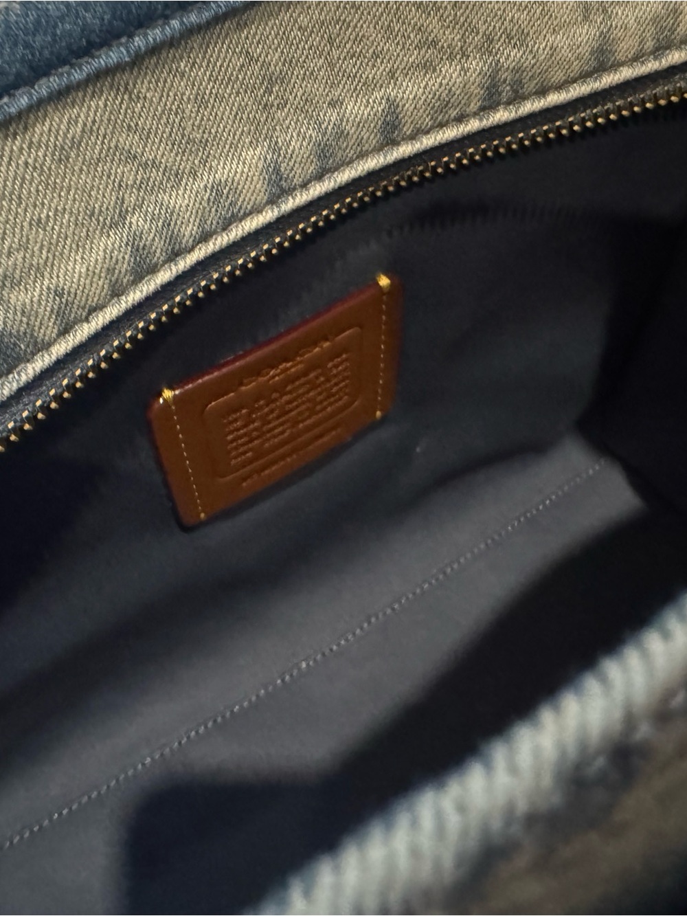 Coach Denim Cherry Embroidered Mini Tote - Light Blue with Red & Green Accents - Picture 7 of 8